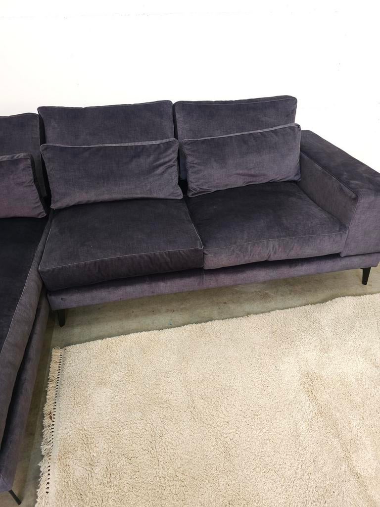 Zeer Luxe Hoekbank Velvet Blauw Nieuwstaat - Piet Klerx, Ophalen of Verzenden, Zo goed als nieuw, Stof, Piet Klerx