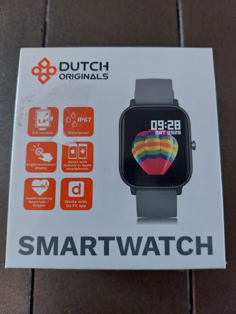 Smartwatch Dutch Originals, Sieraden, Tassen en Uiterlijk, Smartwatches, Ophalen of Verzenden, Nieuw, Zwart, Android