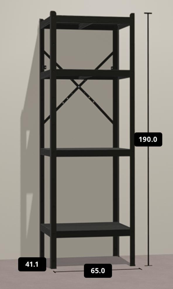 BROR open kast/stelling met planken 190x64x39, Ophalen of Verzenden, Zo goed als nieuw