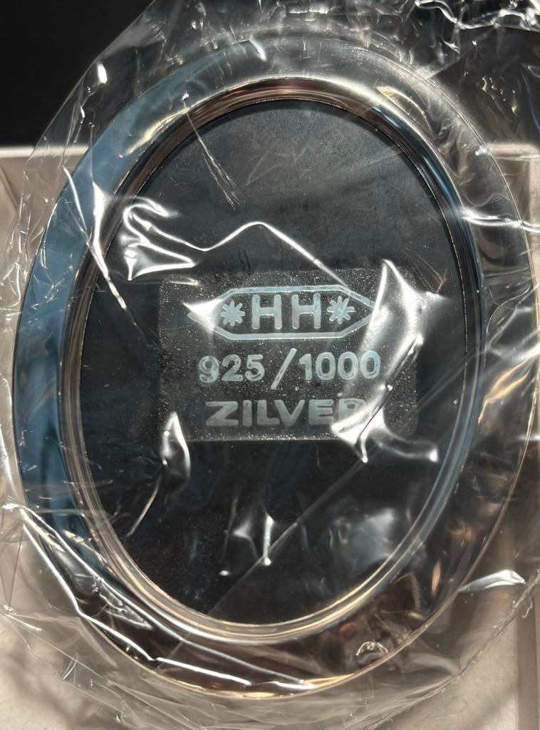 Ovale zilveren gladde rand fotolijstje, Ophalen of Verzenden, Nieuw