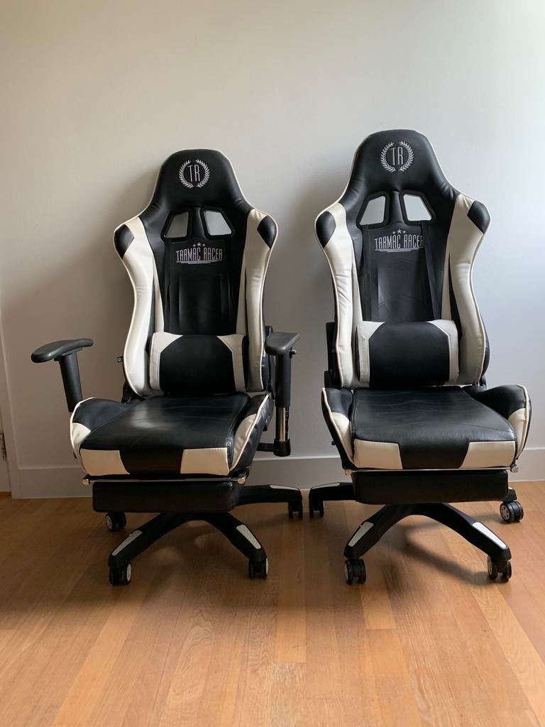Tarmac Racer Gamingstoelen 2 stuks, Ophalen, Gaming bureaustoel, Gebruikt, Zwart