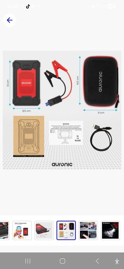 Nieuw in doos Auronics Jumpstarter 7200 mAh, Ophalen of Verzenden, Nieuw