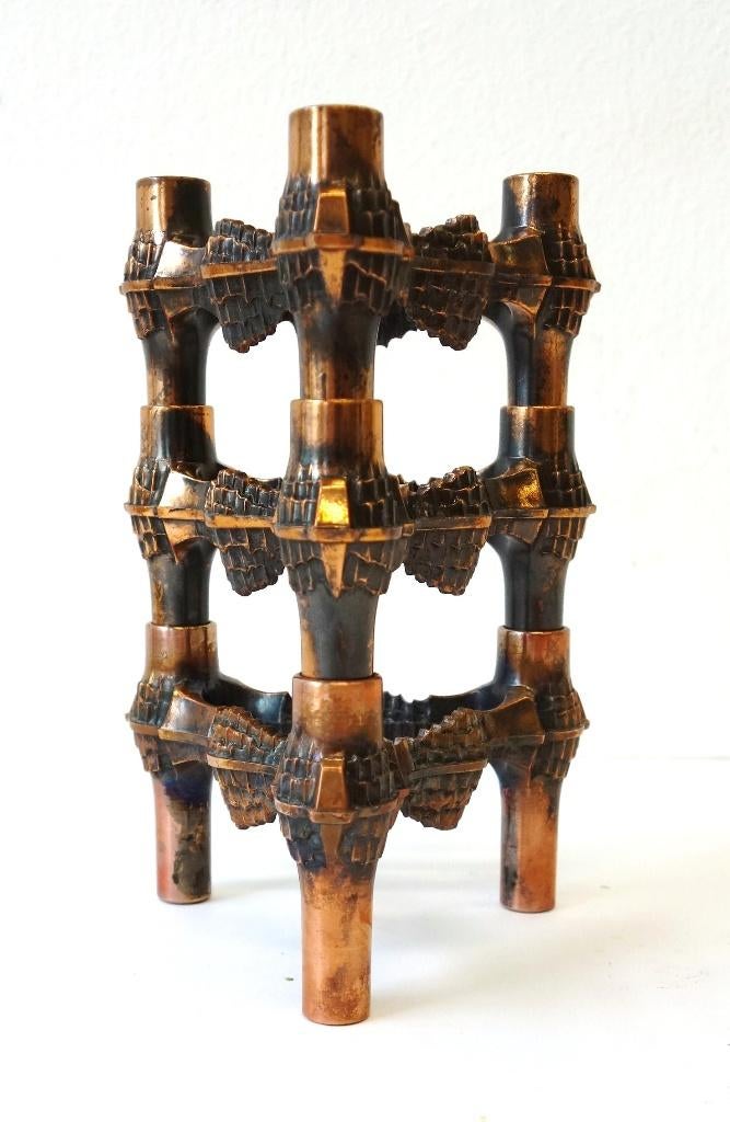 Vintage set Quist BMF kandelaars Fritz Nagel brutalist koper, Huis en Inrichting, Overige materialen, Gebruikt, Ophalen of Verzenden