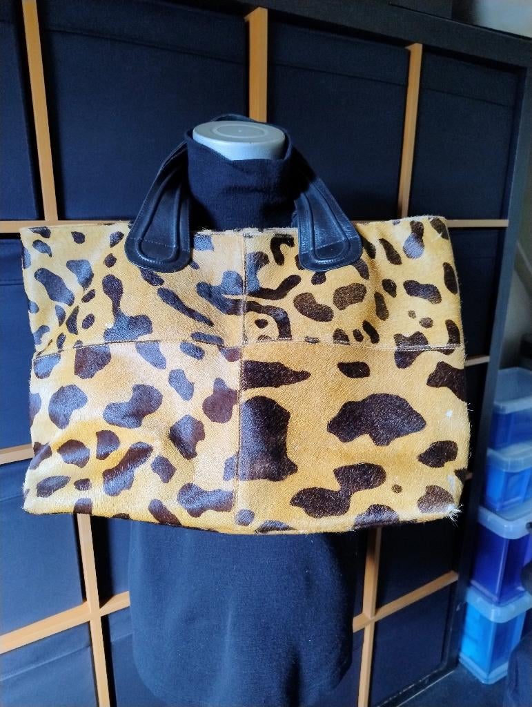 Leren Fab panterprint tas, Verzenden, Zo goed als nieuw, Overige kleuren, Handtas