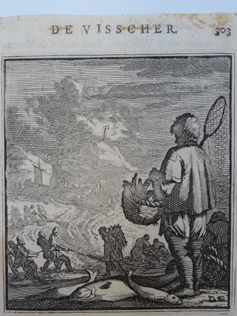 koper gravure de Visser, Jan en Casper Luyken, 18e eeuw, Antiek en Kunst, Dagelijks leven, Verzenden, 1700 - 1799, Origineel