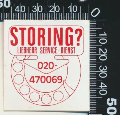 Sticker: Liebherr - Storing (2), Ophalen of Verzenden, Zo goed als nieuw, Bedrijf of Vereniging