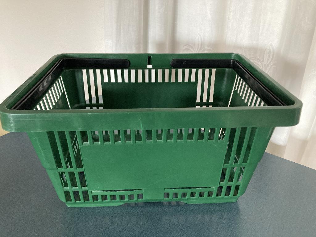 Te koop groen (winkel)mandje., Kunststof, Mand, Ophalen of Verzenden, Zo goed als nieuw