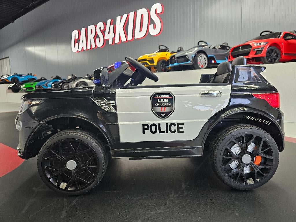 Kinderauto Politie Jeep - soft start - leren zit - zwaailich, Ophalen of Verzenden, Nieuw, Afstandsbediening