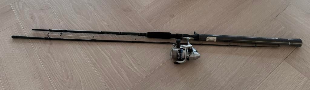 Savage Gear MPP Big Lure & Jerk 210cm (>150g) +Shimano molen, Watersport en Boten, Ophalen, Zo goed als nieuw, Molen