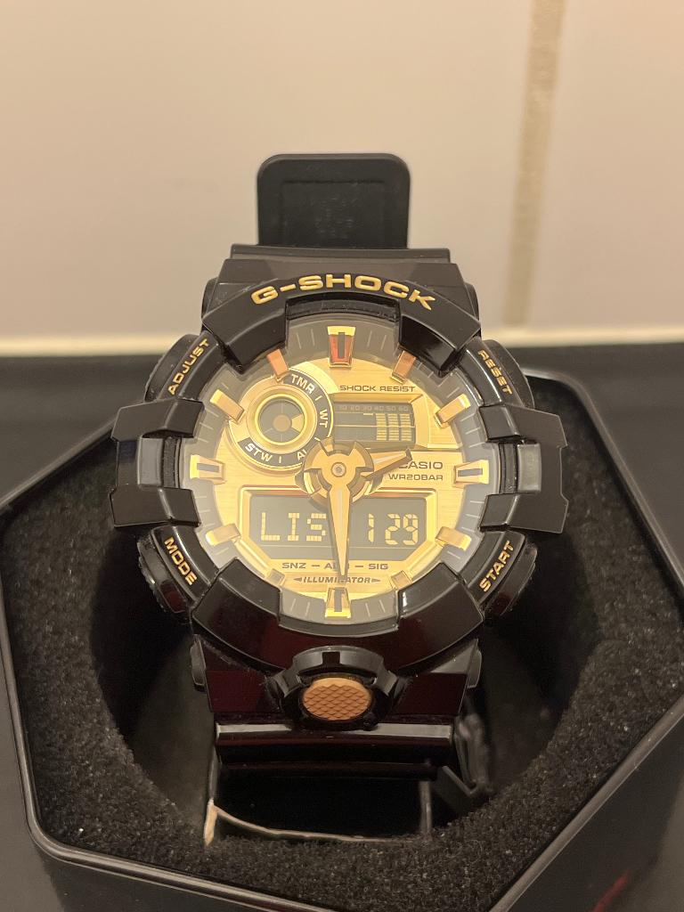 Casio G-Shock 5522 Goud GA-710GB-1AER, Sieraden, Tassen en Uiterlijk, Horloges | Heren, Casio, Kunststof, Polshorloge, Kunststof