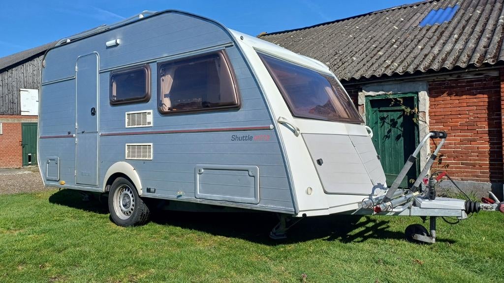 Zeer nette 4-persoons Kip Shuttle 41 TTZ bj 2002, BOVAG, Caravans en Kamperen, Caravans, Kip, Treinzit, Particulier, 4 tot 5 meter
