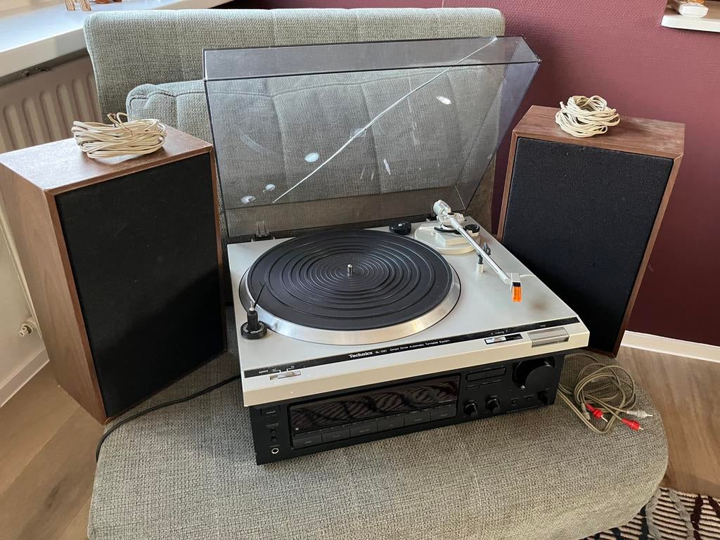 Technics SL-D21 LP speler + Sony versterker en luidsprekers, Audio, Tv en Foto, Platenspelers, Ophalen, Gebruikt, Platenspeler
