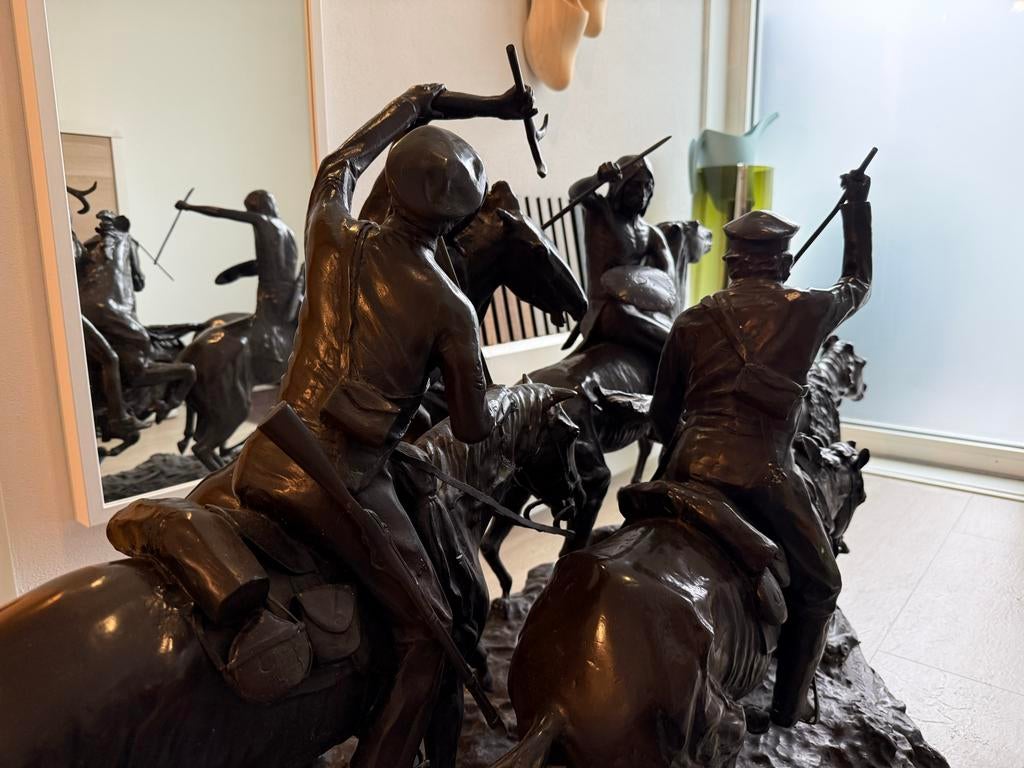 Groot Bronzen Beeld: Historische Scène te Paard 1,60m lang, Ophalen