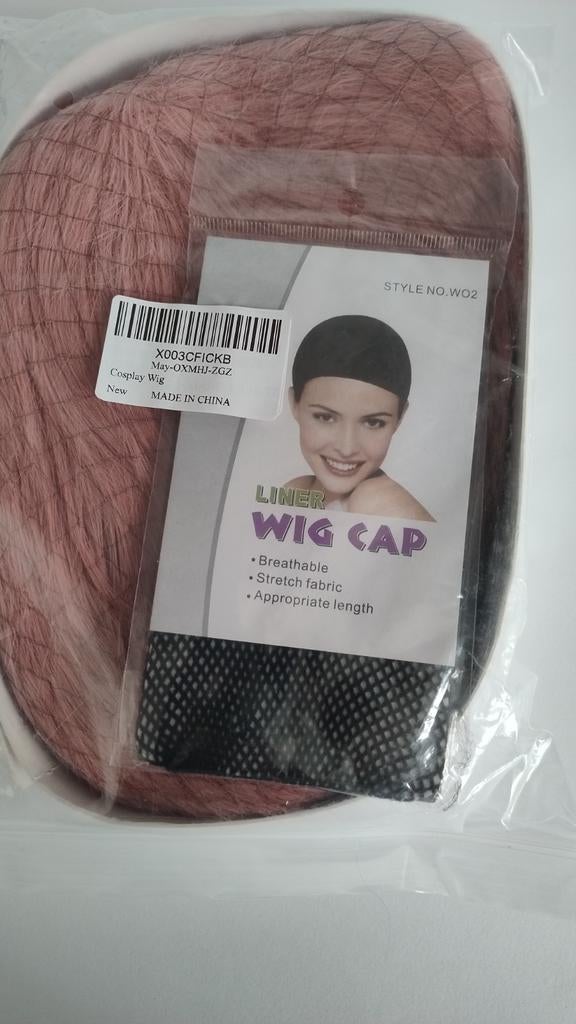 Cosplay pruik met wig cap, roze, Sieraden, Tassen en Uiterlijk, Uiterlijk | Haarverzorging, Ophalen of Verzenden