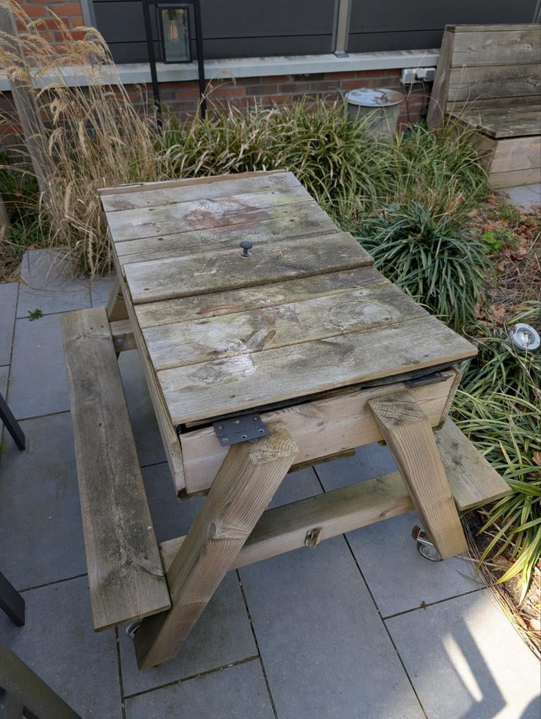 Zandtafel / picknickbank, Ophalen, Rechthoekig, Hout