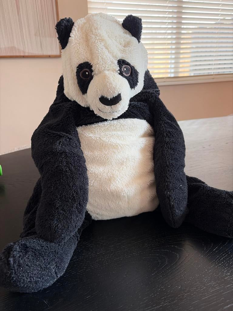 Grote Zwarte en Witte Panda Knuffel - Zo goed als nieuw, Overige typen, Zwart, Ophalen of Verzenden, Zo goed als nieuw