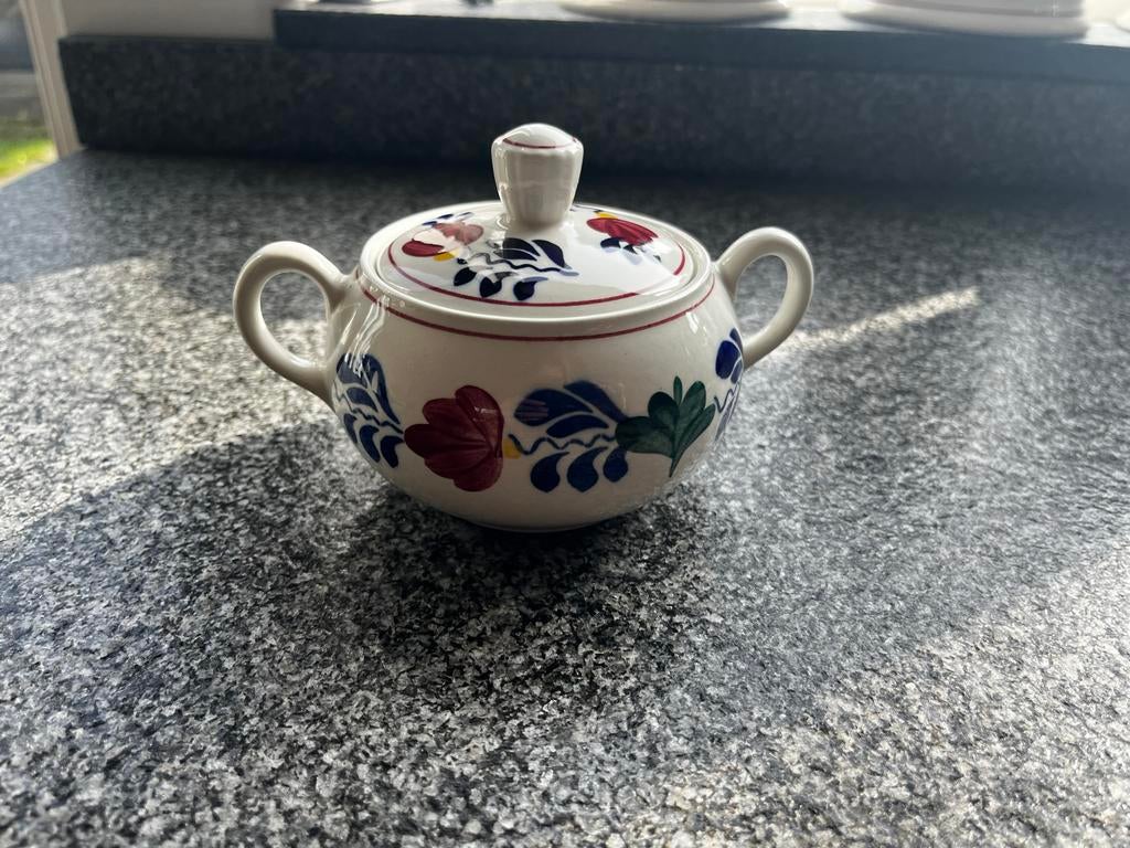 Boerenbont suikerpot Zeeland met oortjes - Perfecte staat, Overige materialen, Overige typen, Ophalen of Verzenden, Zo goed als nieuw