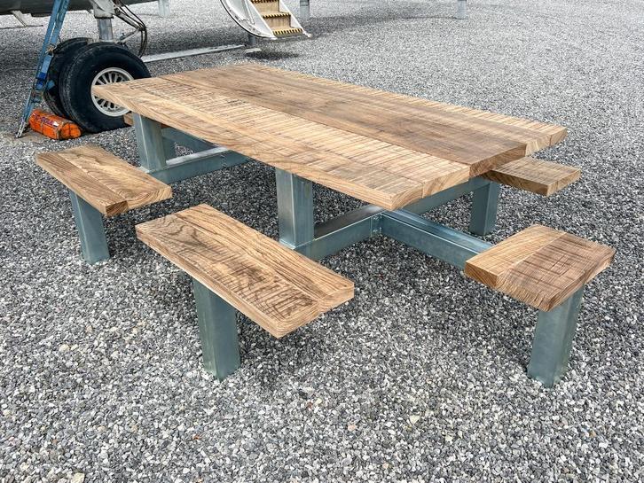 Picknick tafel Frame UNIEK! - Gegalvaniseerd - 10/12 persone, Tuin en Terras, Picknicktafels, Staal, Niet ingevuld, Nieuw, Rechthoekig