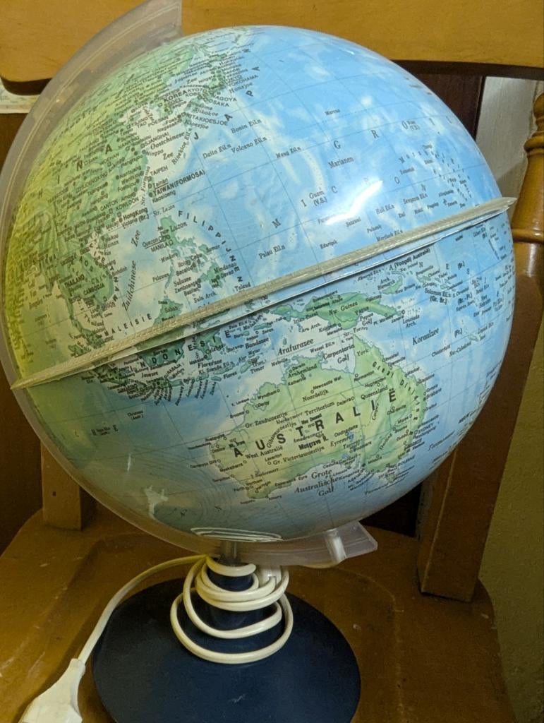 Verlichte Wereldbol - Educatief en Decoratief, Ophalen of Verzenden, Verlicht, Gebruikt