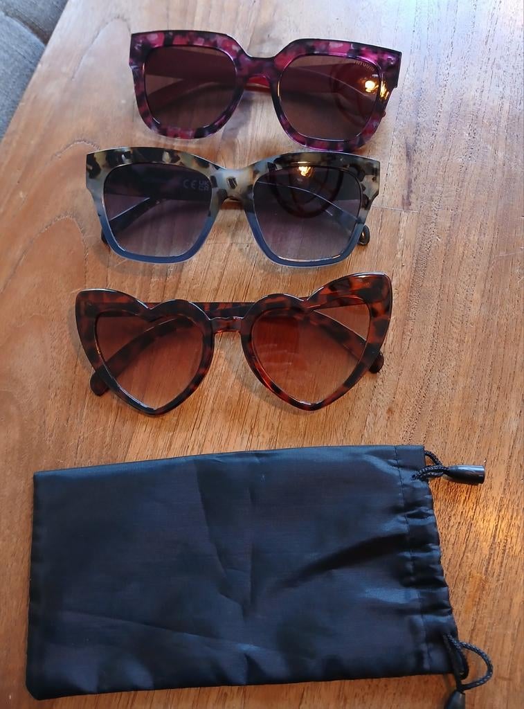 Nieuw: zonnebrillen panterprint roze bruin blauw, Overige merken, Zonnebril, Overige kleuren, Nieuw