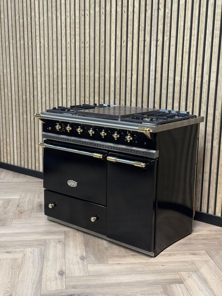 Luxe Lacanche Zwart 100 Gas +Elektrische Oven + Warmhoudkast, Ophalen of Verzenden, Grill, Elektrisch, 5 kookzones of meer