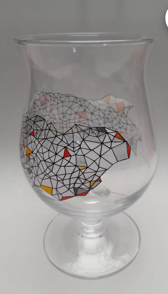 Vintage bierglas Duvel - Art Philippe Debongnie - 2012 - new, Ophalen of Verzenden, Nieuw, Glas of Glazen, Duvel