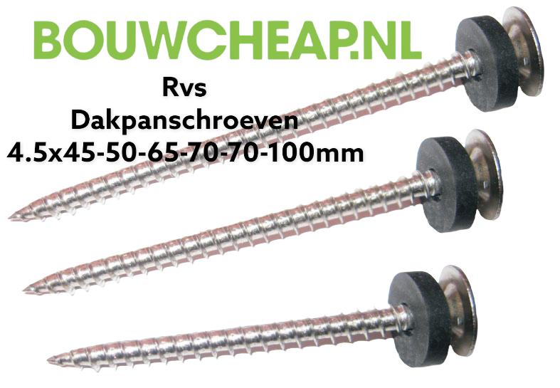 Rvs dakpanschroeven diverse maten grote voorraad BOUWCHEAP, Ophalen of Verzenden, Nieuw