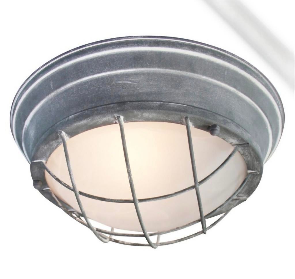 Industrieel beton-look plafondlamp Brilliant, Ophalen of Verzenden, Gebruikt, Metaal, Industrieel