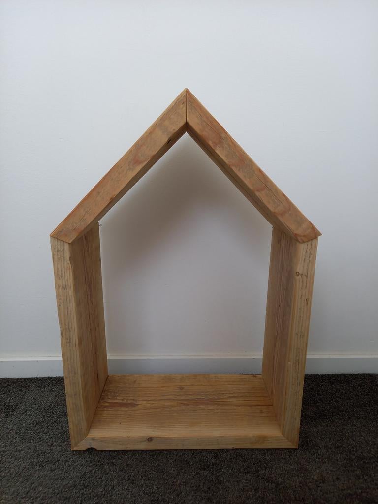 Huis steigerhout 60 cm - vensterbankdecoratie, Ophalen of Verzenden, Zo goed als nieuw