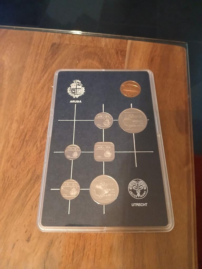 Fdc muntset aruba 1986, Postzegels en Munten, Munten | Nederland, Ophalen of Verzenden, Koningin Beatrix, Overige waardes