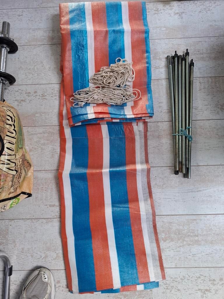 Windscherm 3.50 x 1.35 m met scheerlijnen, Ophalen