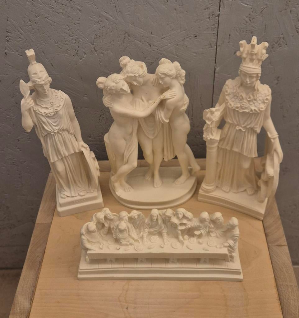 Klassieke beelden set – Athena, Gratiën & Avondmaal, Ophalen