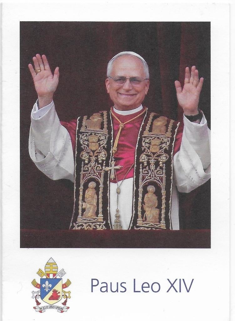 Prentje Paus Leo XIV, Ophalen of Verzenden, Zo goed als nieuw, Kaart of Prent