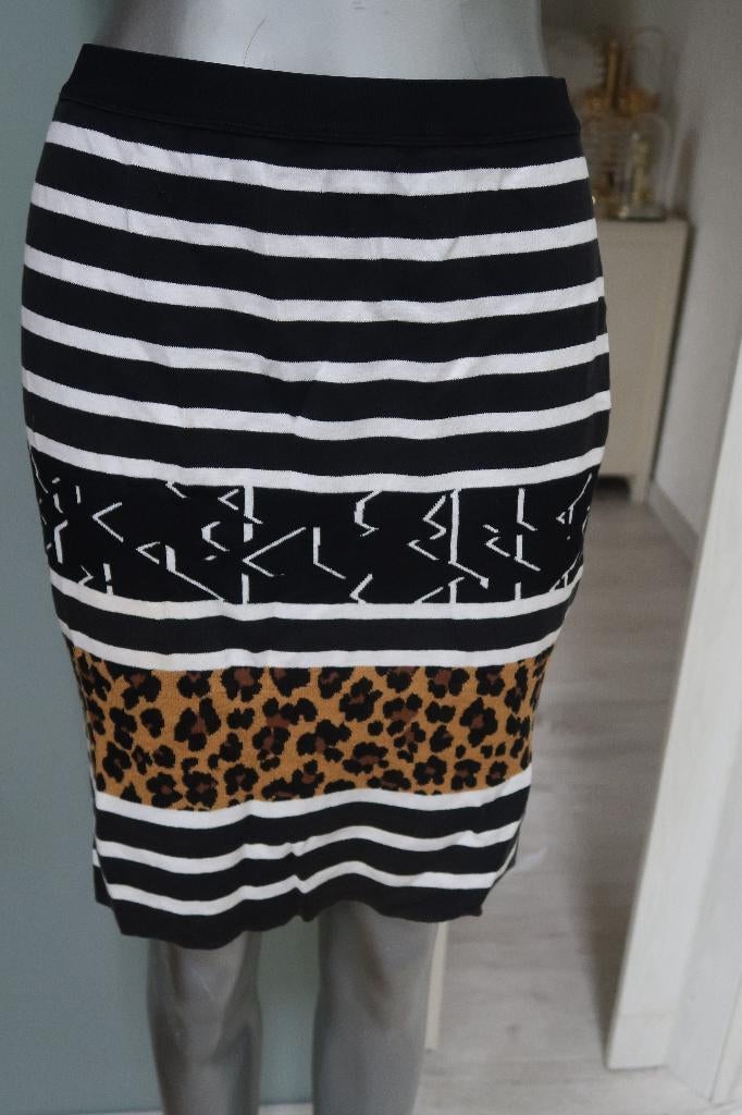 Marccain mooie rok zwart wit bruin S, Overige kleuren, Ophalen of Verzenden, Zo goed als nieuw, Maat 36 (S)