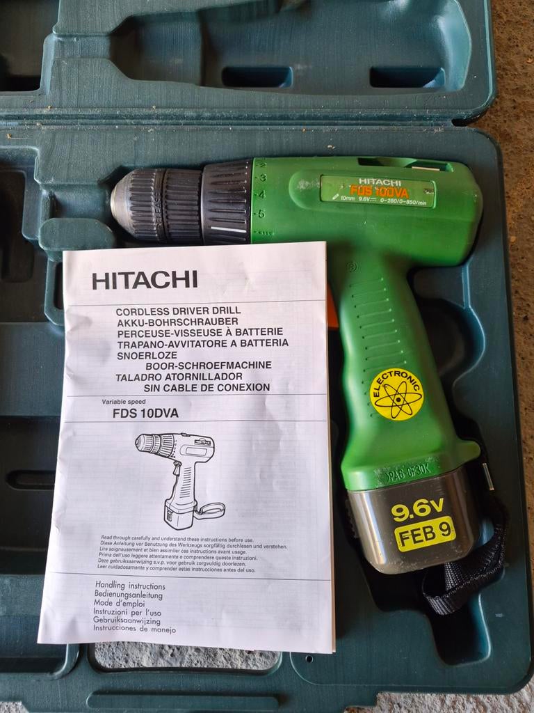 Hitachi FDS 10DVA 9.6V Accu Boor-Schroefmachine, Ophalen of Verzenden, Boor- en Schroefmachine
