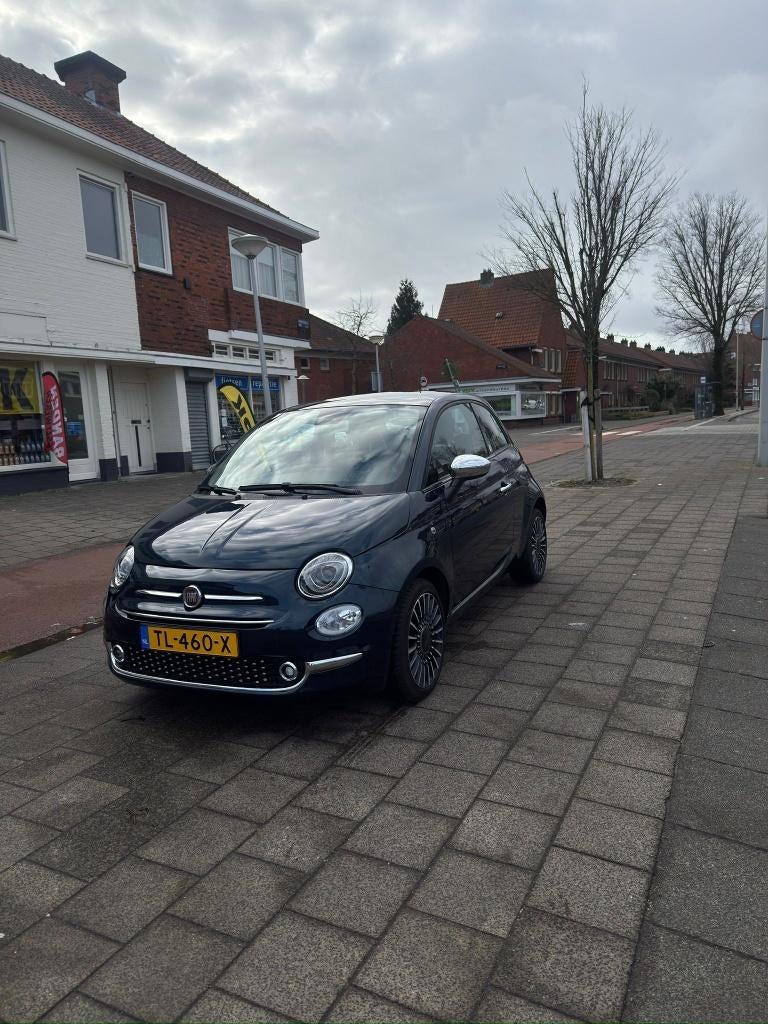 Fiat 500 Twinair Turbo 80pk 2018 Blauw, Auto's, Fiat, Voorwielaandrijving, 905 kg, Origineel Nederlands, Handgeschakeld