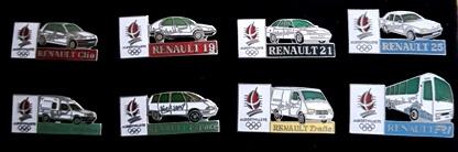 Renault Albertsville 92 serie pins ( 8 stuks), Verzenden, Nieuw, Sport, Speldje of Pin