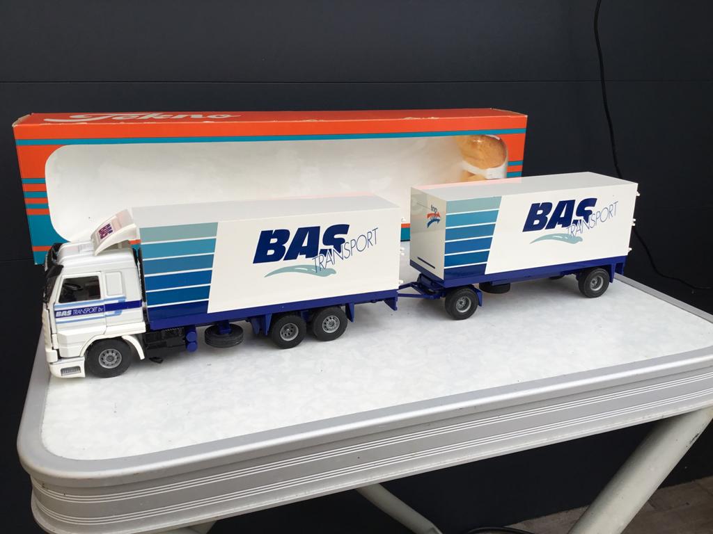 Tekno Scania 113 / 400 Streamline BAS Transport in ovp, Hobby en Vrije tijd, Modelauto's | 1:50, Ophalen of Verzenden, Zo goed als nieuw