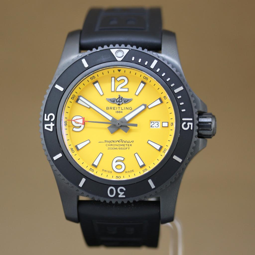 Breitling Superocean 46 Automatic 46 Yellow Dial, Staal, Breitling, Polshorloge, Kunststof