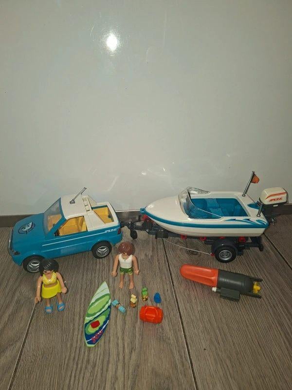 playmobil auto met boot vakantie, Ophalen of Verzenden
