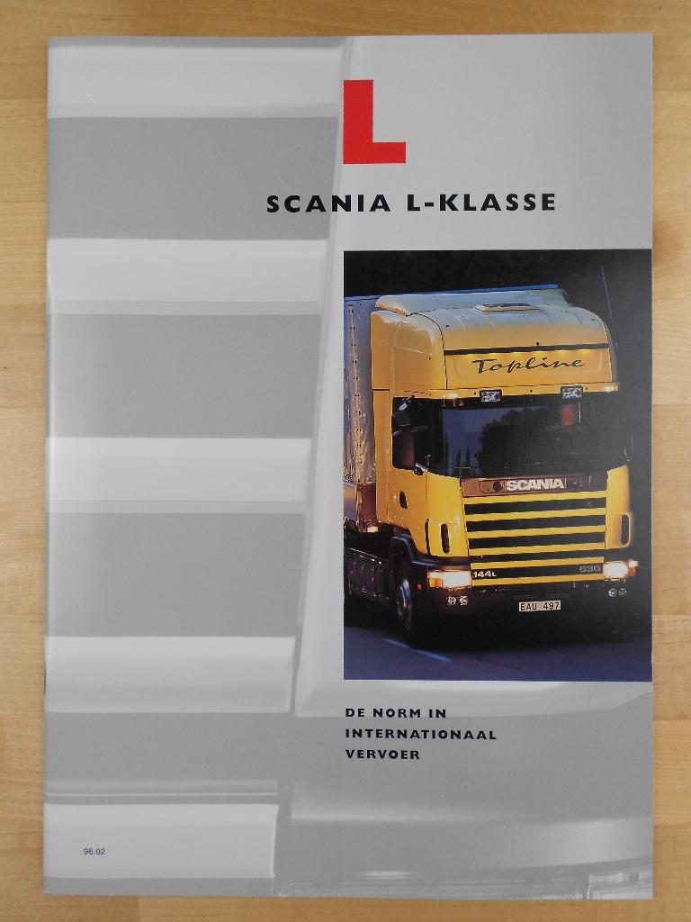 Scania 144L 124L 114L 94L Brochure 1996 – 144 124 114 94 L, Ophalen, Zo goed als nieuw, Overige merken, Scania