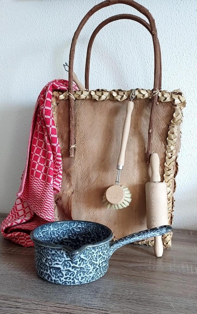 Emaille steelpan grijs gewolkt, Ophalen of Verzenden