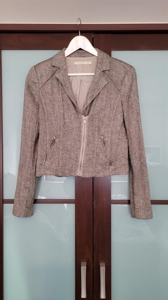 Yaya Kort Blazer Jasje - Maat S, Kleding | Dames, Jasjes, Kostuums en Pakken, Zo goed als nieuw, Jasje, Maat 36 (S), Grijs, Ophalen of Verzenden