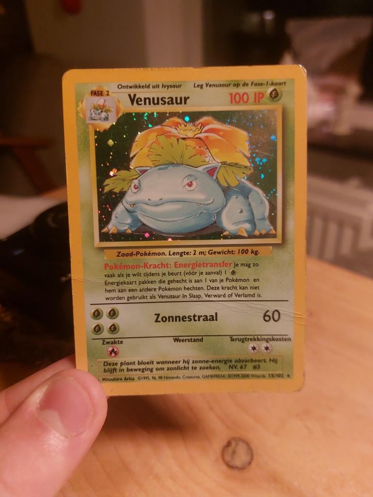 Venusaur Base Set Pokemon Kaart, Ophalen of Verzenden, Gebruikt