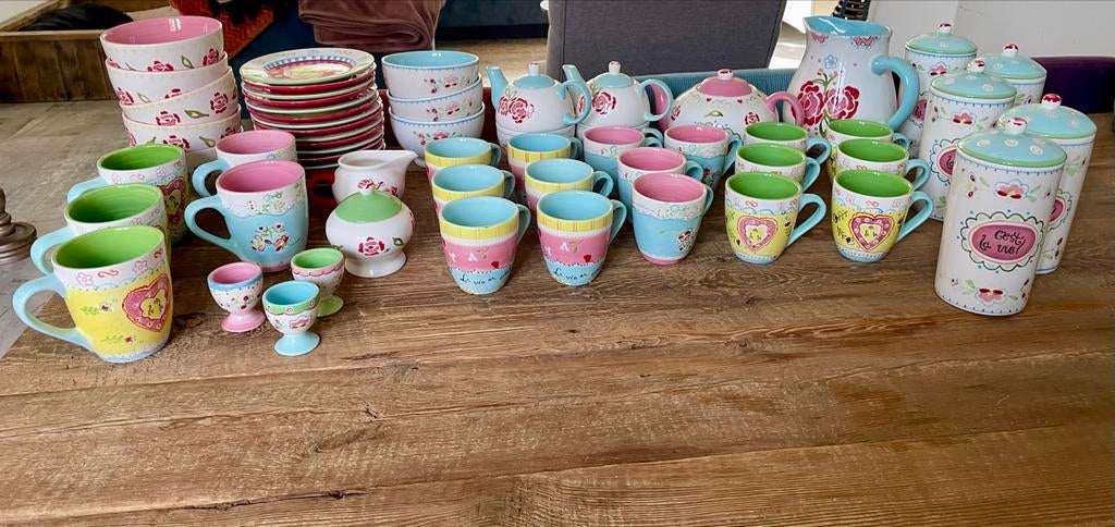 Ter Steege Servies Jet - C'est la vie, Huis en Inrichting, Keuken | Servies, Zo goed als nieuw, Compleet servies, Overige stijlen