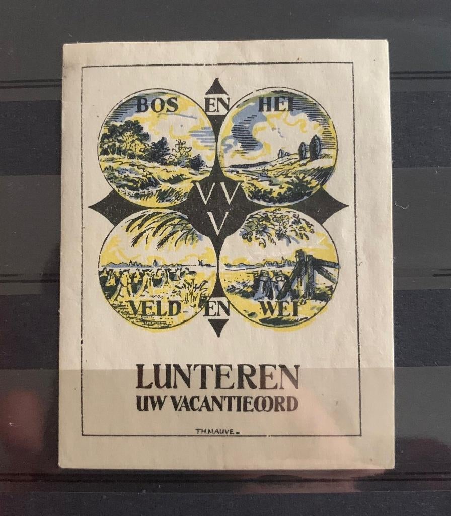 Sluitzegel stads promotie VVV Lunteren, Postzegels en Munten, Ophalen of Verzenden, T/m 1940, Gestempeld