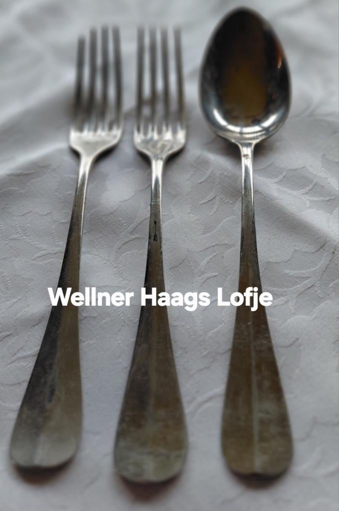 Wellner Haags Lofje gladde handvatten, Antiek en Kunst, Antiek | Bestek, Ophalen of Verzenden