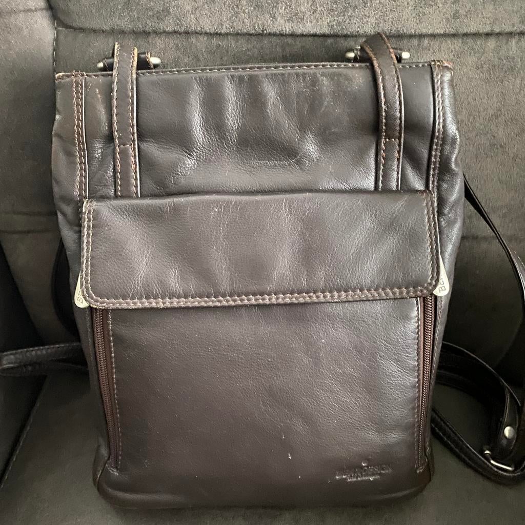 BEAR DESIGN RUG-/SCHOUDER-/CROSSBODY TAS, Overige merken, Gebruikt, Bruin, Ophalen of Verzenden