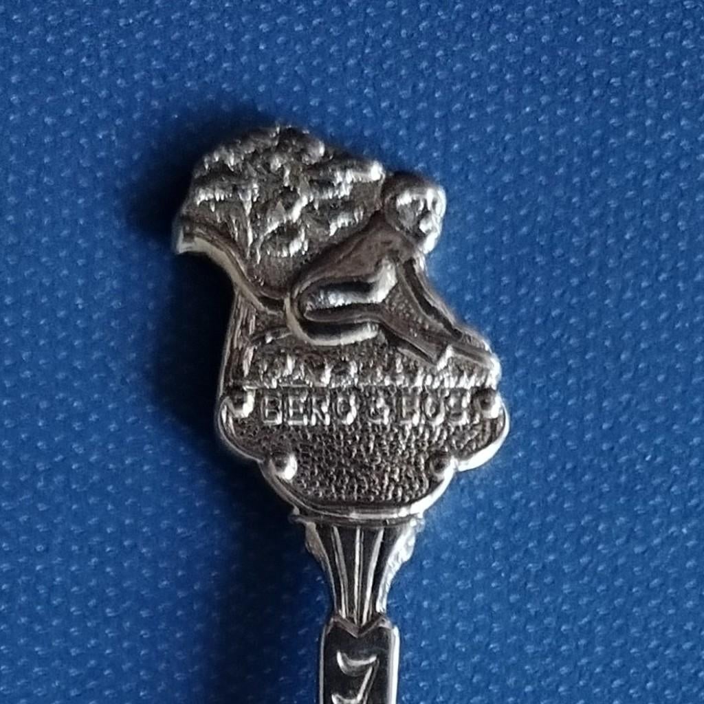 verzilverd lepeltje aap, Berg & Bos, Apeldoorn, Apenheul, Antiek en Kunst, Antiek | Bestek, Ophalen of Verzenden