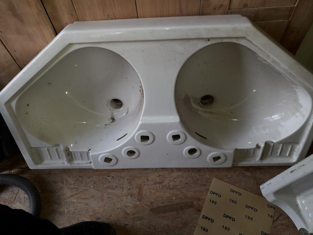 Dubbele wastafel, Nieuw, Minder dan 100 cm, Wasbak of Wastafel, 25 tot 50 cm